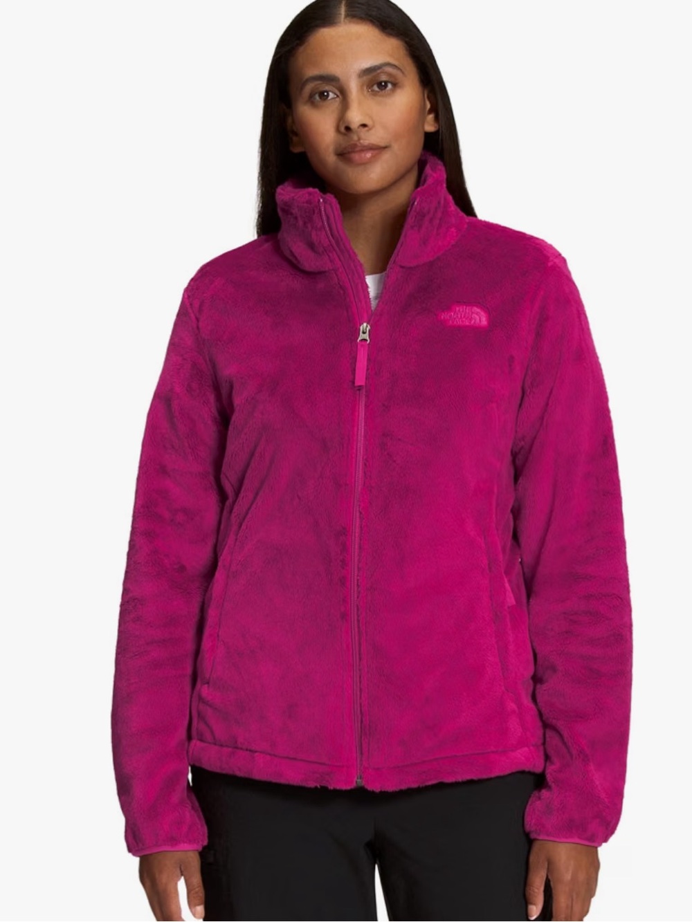 North Face Osito Full Zip Fleece Jacket Hot Pink Size Large